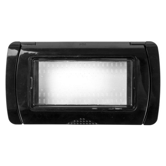 Placca stagna 4 posti nera compatibile Matix - EAN 6970597465282