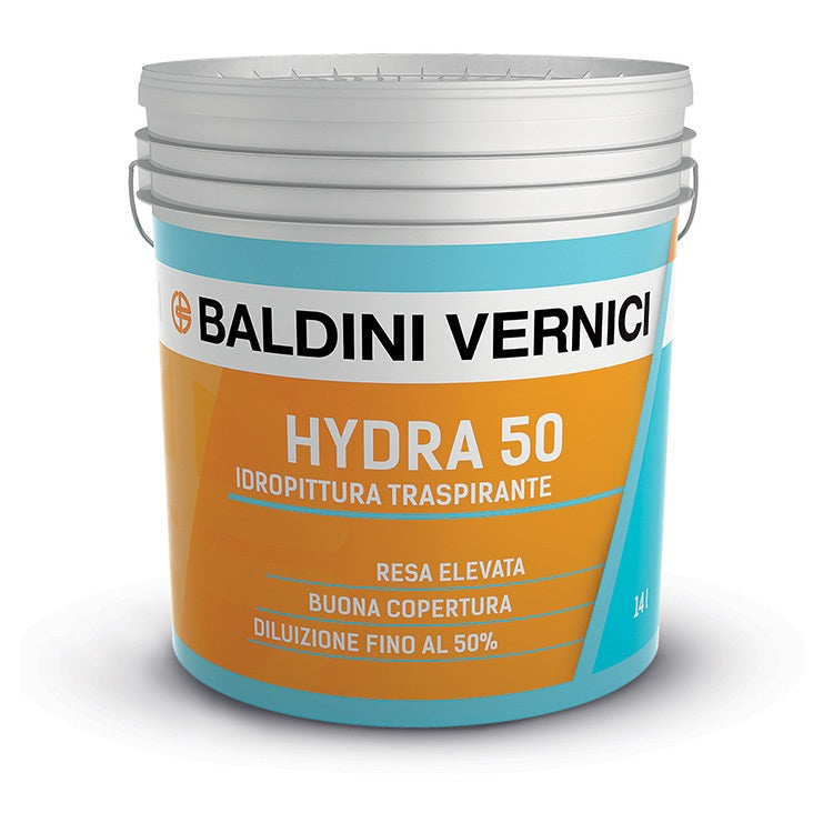 Idropittura Traspirante Baldini Hydra 50 Bianca 14 L per Interni