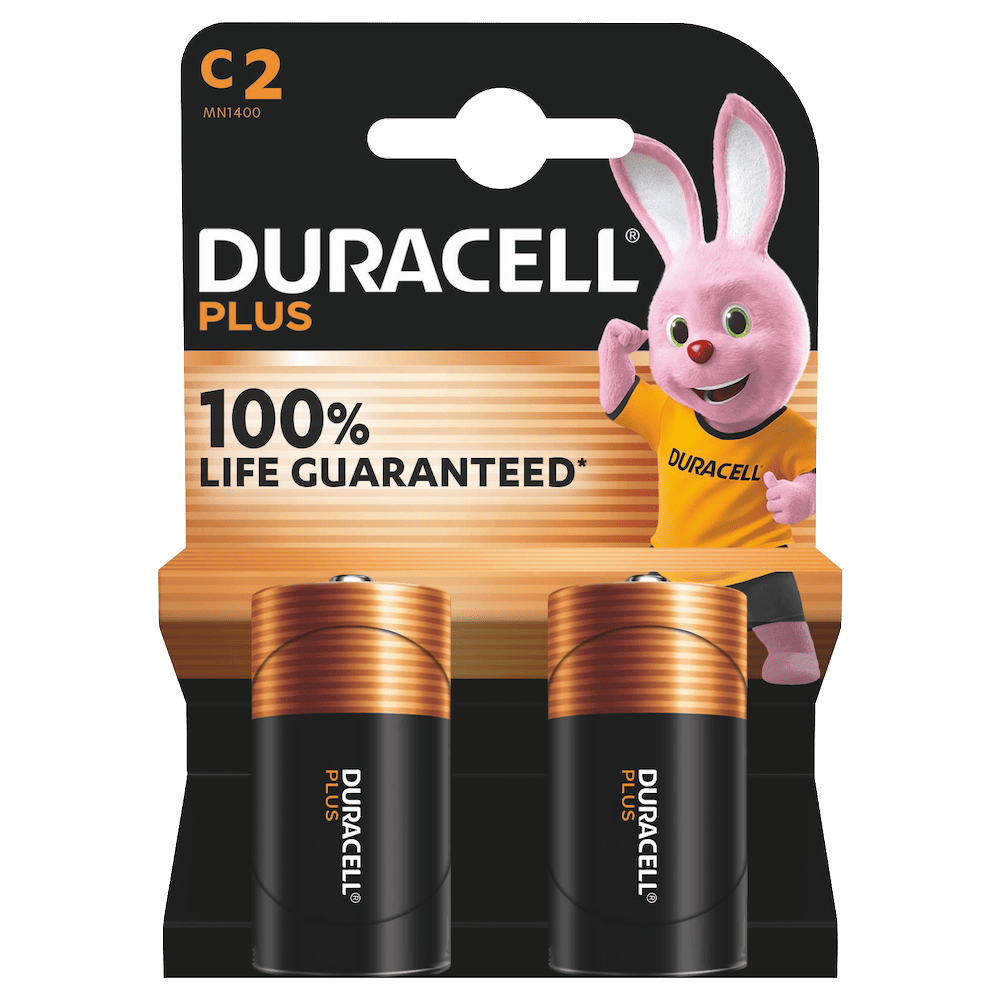 Batterie Duracell Plus C (mezza torcia) 1,5 V – confezione da 2