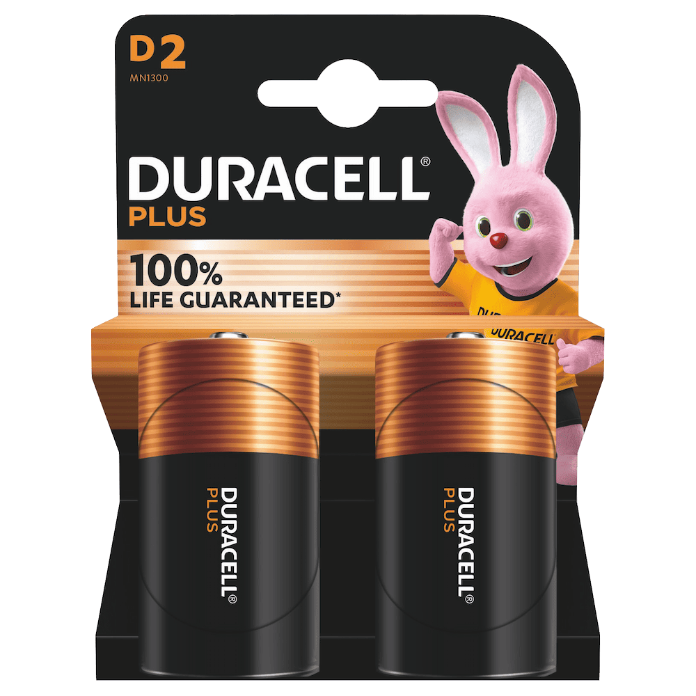 Batterie Duracell Plus D (torcia) 1,5 V – confezione da 2