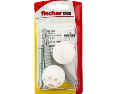 Fischer SA 1N K fermaporta a sfera bianco – 2 pezzi