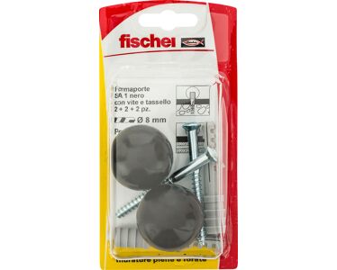 Fischer SA 1N K fermaporta a sfera nero – 2 pezzi