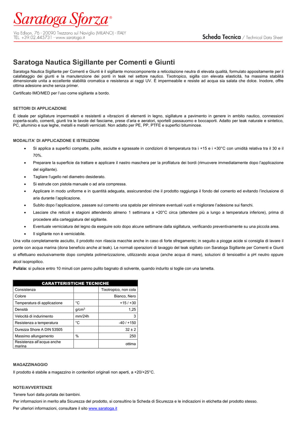 Sigillante Comenti e Giunti Nautica Bianco 300 ml Saratoga