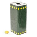 Lattina Vuota per Olio 5 Litri Verde con Gocce Gialle – Foro Ø 42 mm e Tappo Incluso