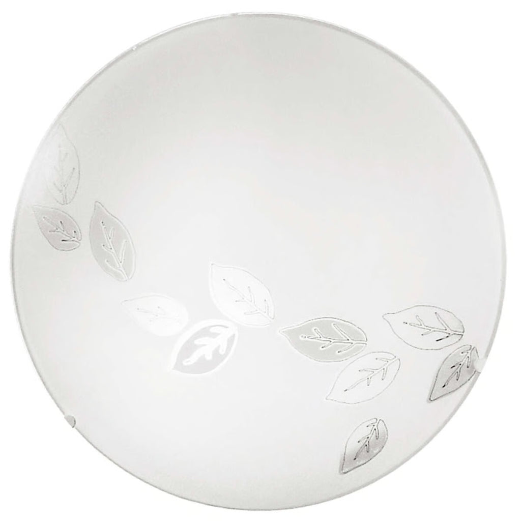 Plafoniera Mars Ø25 cm Vetro Satinato Foglie E27 Bianca – EGLO 80264