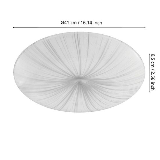 Plafoniera LED Nieves Ø41 cm 24W 3000K Bianco Argento – EGLO 98325