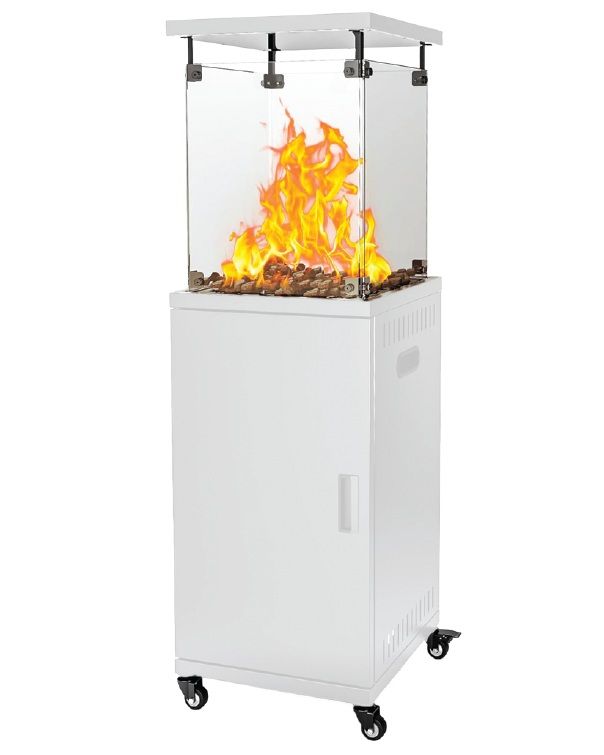 Stufa a Gas GPL Termopatio Domus Flamex 5–13 kW con Ruote – Bianca o Nera