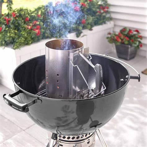 Ciminiera Accendibrace Weber Rapidfire in Acciaio per Barbecue a Carbonella