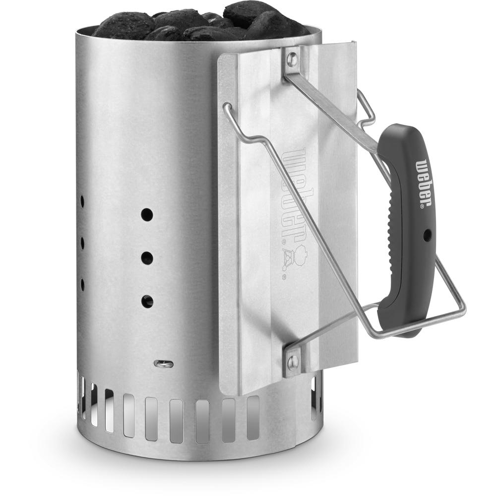 Ciminiera Accendibrace Weber Rapidfire in Acciaio per Barbecue a Carbonella